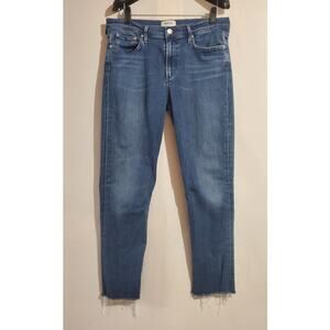 Agolde Sophie Crop Raw Hem High Rise Skinny Jeans Womens Size 31 Medium Wash
